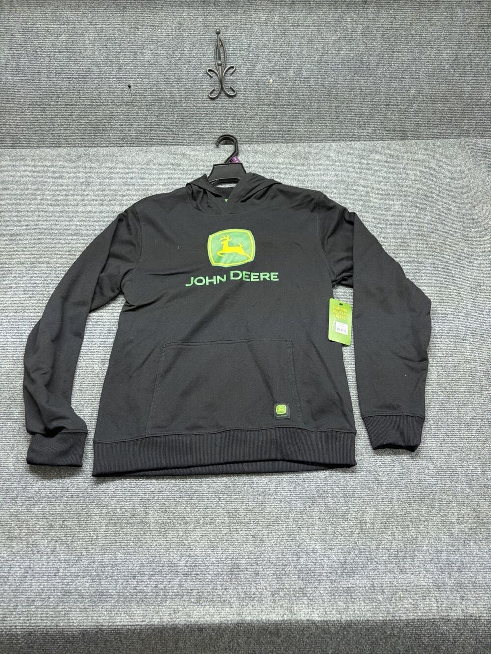 NWT John Deere Graphic Hoodie Boys Size XXL 18 Black Long Sleeve Pullover